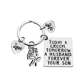 Mother Father of the Groom Gifts Keyring Wedding Keychain Gifts for Parents Gifts from Son Jewellery Mother of the Groom from Groom Gifts Son in Law Gift for Mother in Law Father in Law