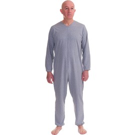 Ferrucci Comfort, Serenità Long Sleeve 1 Zip Back Summer Pyjamas, Male Light Blue