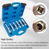 JEUCLEL 6PCS 3/8" Glow Plug Socket Set, Universal Joint 8-16mm,