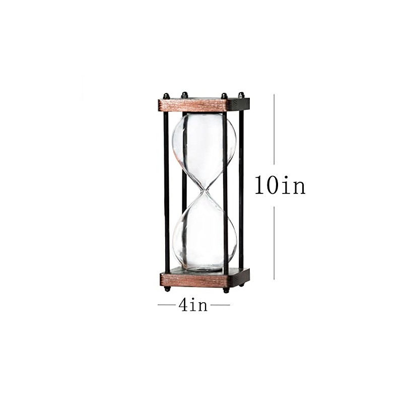 Large Fillable Hourglass Timer, Empty Hourglass Decorative Wooden Sandglass Clear