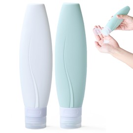 Yoshitsuyama 2025 Refill Bottle, Shampoo Bottle, Travel, Convenient Goods, Flip Top, Travel Bottle, 5.3 fl oz (150 ml), 3 Colors to Choose from (White x Green)