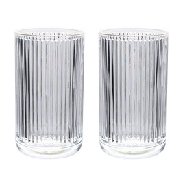 Gaolinci 2 Pcs Glass Tumbler Cup,Toothbrush Holder, Bathroom Cups, 13 oz