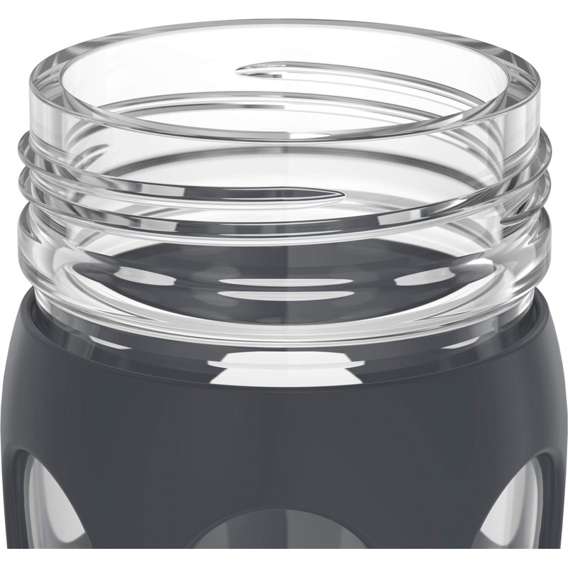 Lifefactory 12-Ounce Glass Water Bottle with Active Flip Cap and