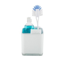 Minky Kitchen Sink Tidy, Kitchen Sink Organiser, Sponge Holder, Kitchen Sink Caddy, Kitchen Sink Accessories, Sponge Holder for Kitchen Sink, Drip Tray, Made in the UK (Speckled White)