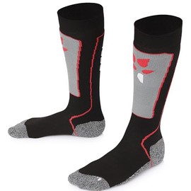 TODO SKISOCKEN Children's Thermal Socks Knee Socks with Merino Wool - Children's Ski Socks for Girls and Boys 23-26, 27-30, 31-34, black/red