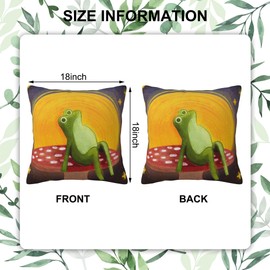 Naqiuli Throw Pillow Covers Frog in a Mushroom Night Pillow Covers 18x18 Inch Set of 2 Throw Pillows Decorative Pillow Cases Cushion Covers for Bedroom Livingroom Sofa Farm House, NE2Q-PL6S1-MB05