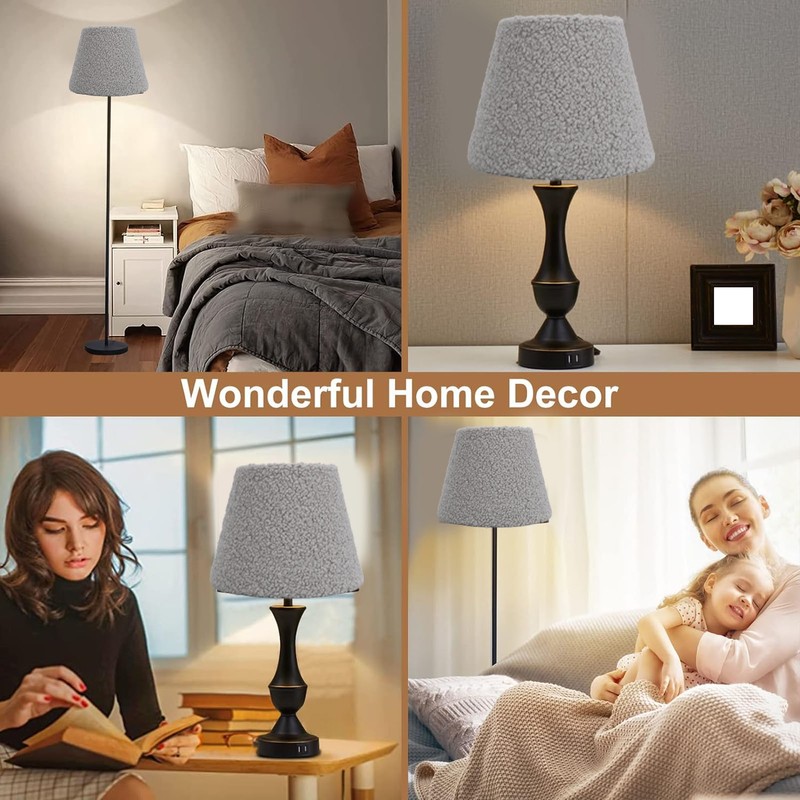 Plush Cloth Lamp Shade Replacement Decorative Soft Comfortable Cone Round