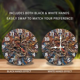 Unique Handmade Recycled Paper Rope Wall Clock Home Decor 10-Inch Wooden Wall Clock, Silent Movement, Battery Operated (AA Batteries Not Included), Artistic Home Decor, Perfect for Home Accents