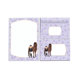 Letter Pad with Envelope for Children Horse with Girls Stationery Set (A5 Pad with 25 Sheets + 15 Envelopes)