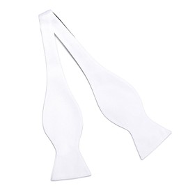 DonDon men's bowtie for self-tying ribbon crossband suitable for suits and smoking jackets - White
