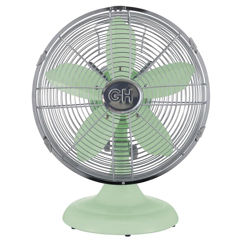 Good Housekeeping 92607 All-Metal 12" Retro Desk Office Table Fan