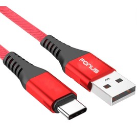 Red 6ft USB-C Cable Type-C Charger Cord Compatible with Lenovo Tab M10 (Gen 2,3)/M10 Plus/M8 (Gen 3,4 2021,2024), Power Wire Long Braided Fast Charge