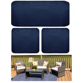 Oslimea Patio Cushion Covers 4-Piece, Outdoor Seat Cushions Replacement Covers for Patio Furniture Set Wicker, Blue, 42x18x3,18x18x2
