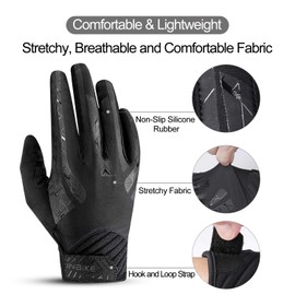INBIKE Cycling Gloves Men's Long MTB Gloves Women Breathable Elastic Non-Slip Touchscreen Cycling Gloves for Cycling Downhill Road Cycling Black L