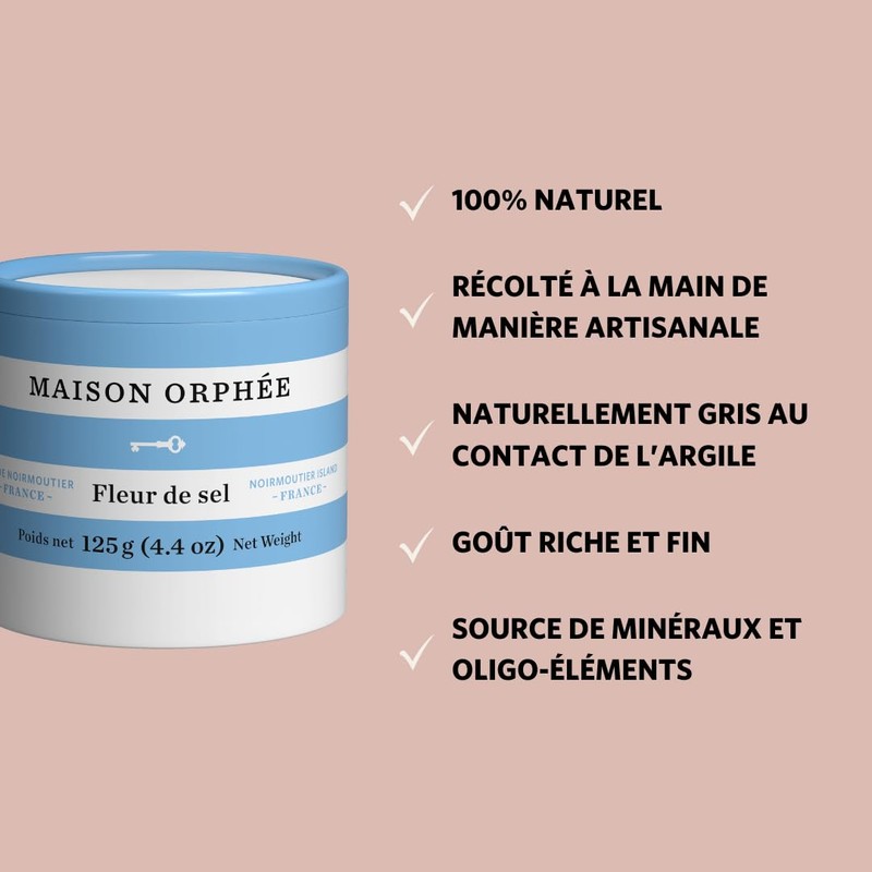 Fleur De Sel, Flaky Sea Salt, w/Potassium, Sodium, Magnesium &