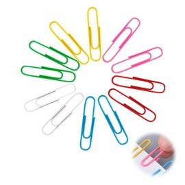 PAVIKE Zem Clips (Colored / Approximately 100 Pieces) Clips, Jumbo Size, Paper Clips, Easy to Use, For Document Organizing, File Classification, Suitable for Office and School Stationery, 1.1 inches