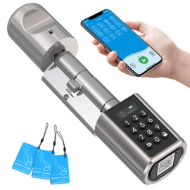 WELOCK PCB01 Elektronisches Türschloss Haustür, Elektrisches Türschloss mit Bluetooth, RFID-Karte, und Wifi (Gateway Erforderlich), Geeignet für Türen von 50-100 mm