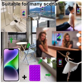 SOKIMBOX - 2 ventosas de silicona para teléfono celular, ventosas antideslizantes para teléfono celular, ventosas antideslizantes de tamaño pequeño, asistente de fotos para teléfono celular, asistente