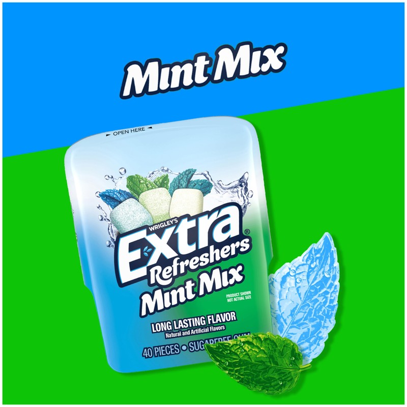 EXTRA Refreshers Mint Mix Gum, 3.21-Ounce 40-Piece Bottle (Pack of