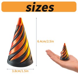3D Printed Rotating Spiral Cone Fidget Toy Impossible Pyramid Passthrough Sculpture Pass Through Pyramid Fidget Toy Fun Toys Anxiety Stress Relief Toy for Home Office Desk Decor Souvenir Gift