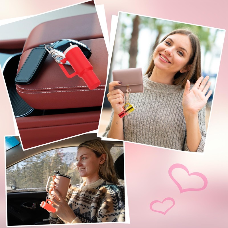 PATIKIL Mini Cup Keychain, Lip Balm Holder Small Cup Mini