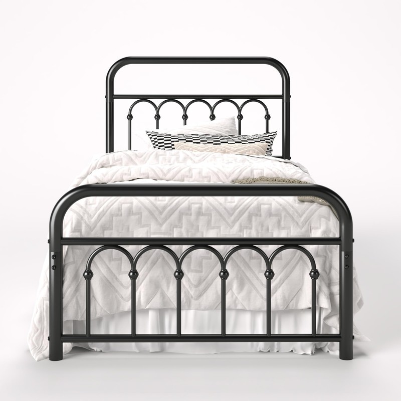 Allewie 14 Inches Twin Size Metal Platform Bed Frame with