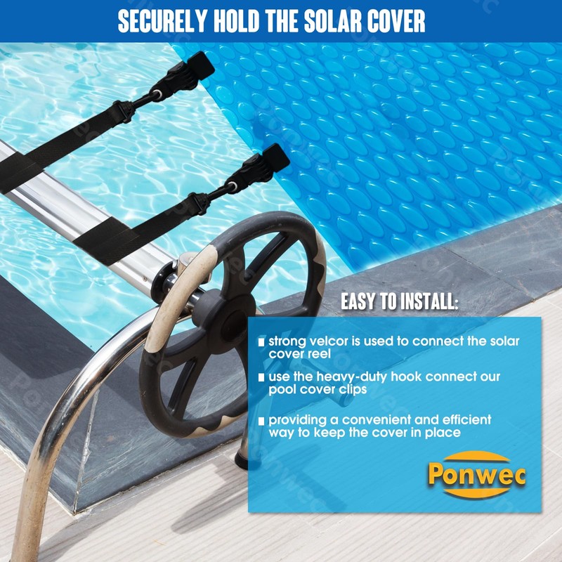 2024 Upgraded Pool Solar Cover Reel Straps,18 Pcs Including 6