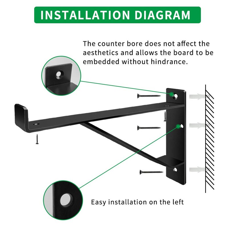 Heavy Duty Shelf Brackets 16 inch, Industrial Wall Brackets with
