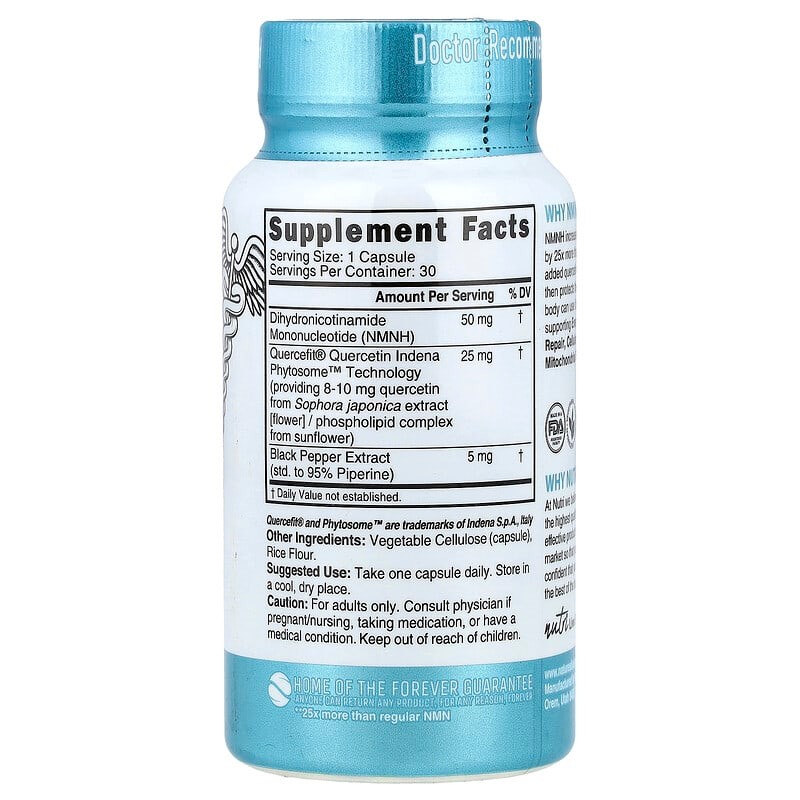 Nutri Nutri MNDH 50mg Quercetin Piperine Vegetable Vegetable Capsules 30