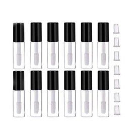 ericotry 12 Pieces Mini Empty Lip Gloss Tube Lip Balm Bottle DIY Bottle Lipstick Sample Packaging Storage Container with Wand Applicator (3ml/Clear)