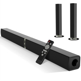 80W Output BT Detachable 2.0CH TV Sound Bar Home Theater Speaker Sound Bars for TV Wireless/BT/ARC SoundBarcolor: Black, model number: KY2020D