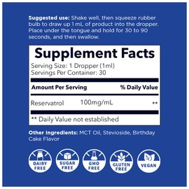 Nanoceutical Solutions Nano Liquid Resveratrol Trans Resveratrol Supplement for Brain & Heart Health | Ultra-Efficient Absorption, Up to 8 Times Higher Than Resveratrol Capsules | 30 Servings