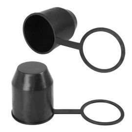 Voarge 2 x Universal Towing Hitch Cover for Dust and Water Protection for Car, Motorhome and Trailer, Black