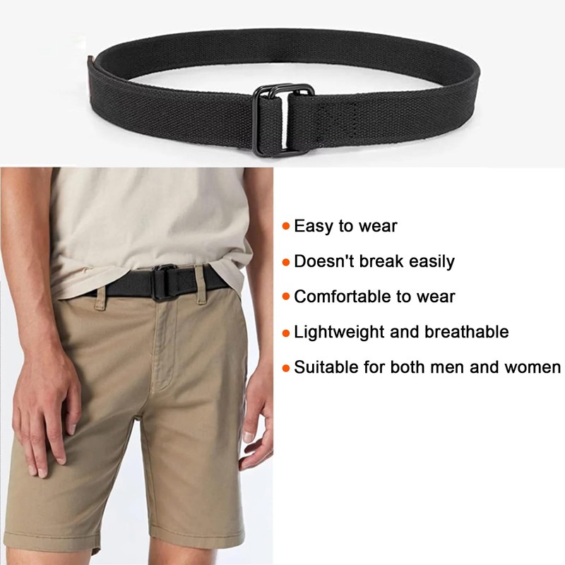 Web Belt for Men 2Pcs 51.18inch Casual Canvas Belt with