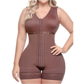 Sonryse 086 Shapewear for Women and CH002 Shaper Panty Combo Pack | Fajas Colombianas Moldeadora con Bra Chocolate 2XL