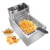 Stainless Steel Deep Fryer, 6.3QT/6L Capacity, 2500W, Temperature Range 140℉-392℉,