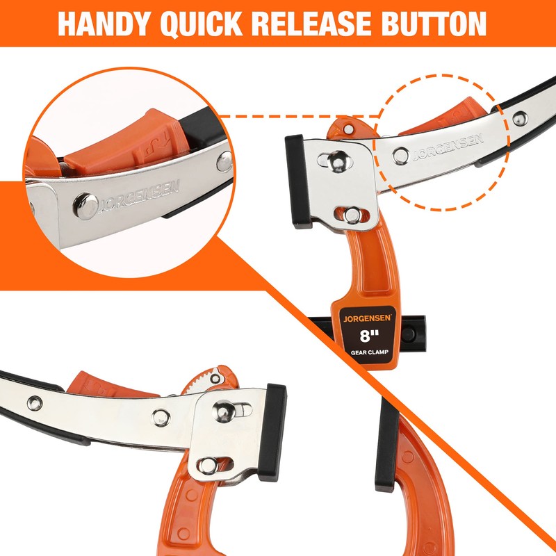 Jorgensen 8-inch Bar Clamp Set, Bar Clamp for Woodworking, Quick