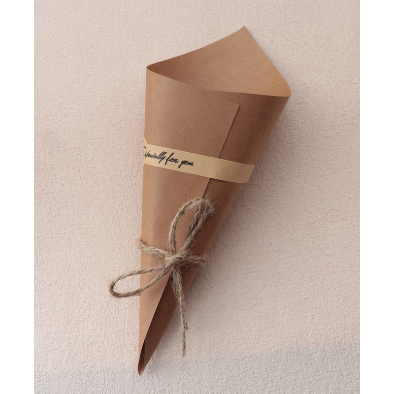 Ruwado 24 Pcs Kraft Paper Cones Confetti Cones Bouquet Small