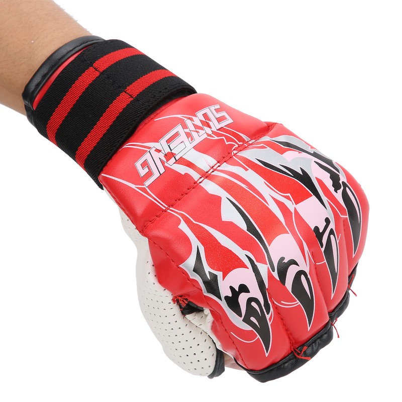 Pair Fight Gloves HalfFinger SweatProof with High Elastic Band for