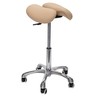 Rolling Saddle Stool w. Split Seat (Beige)