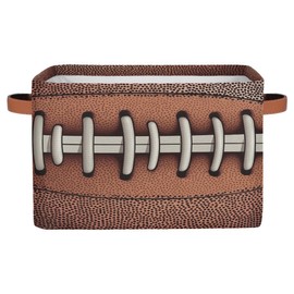 Peaom American Football Storage Basket for Shelves, Storage Bins with Handles, Collapsible Basket for Organizing, Closet Toy Baskets for Nursery Room, 15x11x9.5 in, Canvas, Retro Football