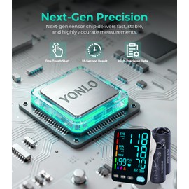 YONLO Blood Pressure Monitor, Automatic Upper Arm Blood Pressure Monitors for Home Use, 2 Blood Pressure Machine Cuff(9-17in & 13-21in) with Large LED Backlit Display, 3x199 Reading Memory Users White