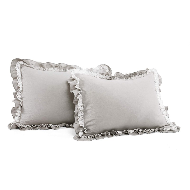 Lush Decor Ella Ruffle Lace Comforter, 3 Piece Set, Full/Queen,