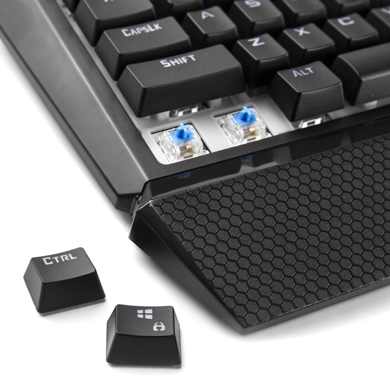 Beastron Mechanical Wired Gaming Keyboard with Blue Switches, Wrist Rest,