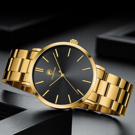 CHEETAH CH1615 GEM - Men's Minimalist Gold Black Face Watch Waterproof