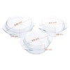 Set of 6 Pieces Round Tempered Glass Casserole Dish with
