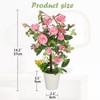 Hollyone Artificial Plants & Flowers in Vase Pink Roses Faux