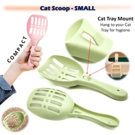 Petopedia Strong Cat Litter Scoop Plastic Cat Litter Shovel Cat Poop Scoop Cat Litter Tray Scoop Handy Sand Sifter Poop Sieve Cleaning Tool Shovel Scoop Cat Scoop (Blue, Small)