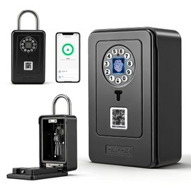Delousiber Smart Lock Box Key Safe - APP Control & PIN Code, Bluetooth Wall Mounted Secure Key Box for Home, Airbnb, Realtor, Office - Reinforced Design (B)