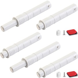 Push to Open Cabinet Hardware Short CBRIVE 5 Pack Push Latch & Lock for Hidden Door Touch Latches and Catch Push Release Drawer Pull Tip on RV Closet Close Strong Pop Out, White